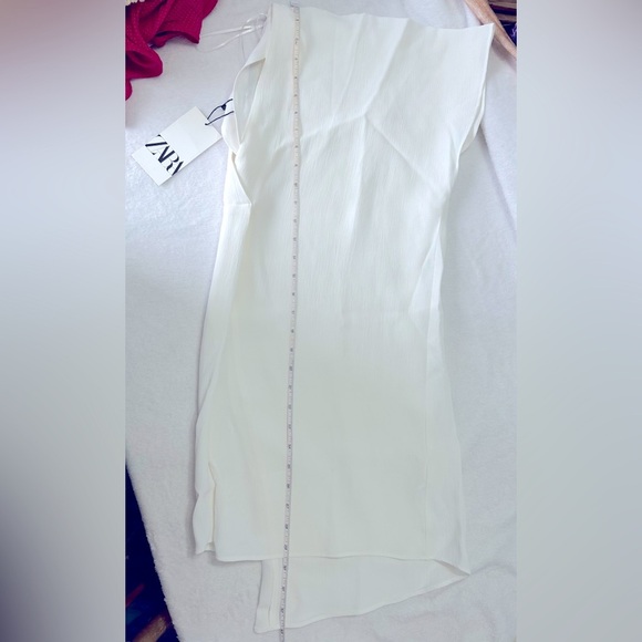 NWT Zara sz small white Dolman Sleeve Tunic Mandarin Collar Blouse - Picture 3 of 7